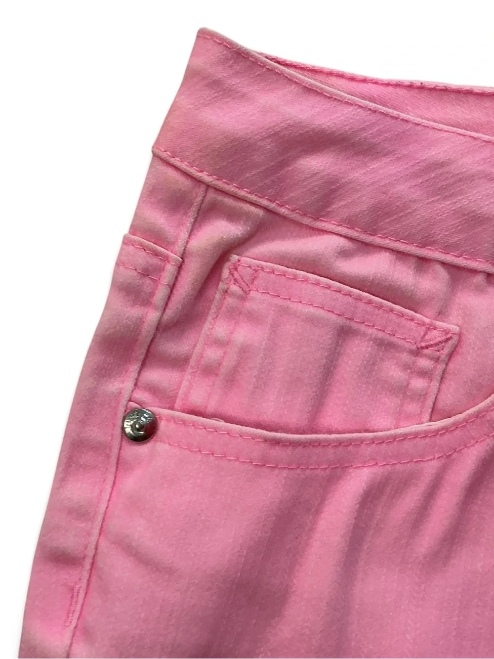 Girls Justice Stretch Denim Twill 5 pocket Low Rise Shorts in Barbie Pink-Sz14.5